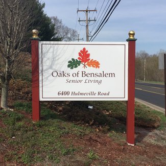 Oaks of Bensalem Senior Living sign